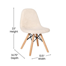 Load image into Gallery viewer, Kid's Padded Armless Faux Shearling Accent Chair in Off-White