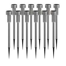 Load image into Gallery viewer, 12 Pack Stainless Steel LED Solar Lights, Weather Resistant Solar Powered Lights