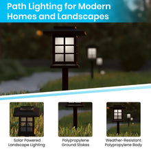 Load image into Gallery viewer, 8 Pack Black Lantern LED Solar Lights Weather Resistant Solar Powered Lights
