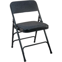 Load image into Gallery viewer, 2-Pack Advantage Black Padded Metal Folding Chair - Black 1-in Fabric Seat