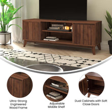 Load image into Gallery viewer, TV Stand in Walnut for up to 64 in TV's - 60 in Media Center