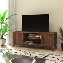 Load image into Gallery viewer, TV Stand in Walnut for up to 64 in TV's - 60 in Media Center