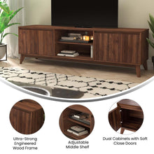 Load image into Gallery viewer, TV Stand in Walnut for 65+ in TV's - 70 in Media Center