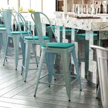 Load image into Gallery viewer, 24" High Mint Green Metal Counter Height Stool
