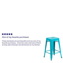 Load image into Gallery viewer, 24" High Backless Crystal Teal-Blue Indoor-Outdoor Counter Height Stool
