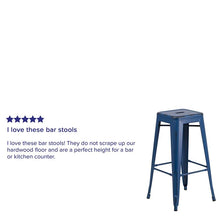 Load image into Gallery viewer, 30" High Backless Distressed Antique Blue Metal Indoor-Outdoor Barstool