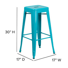 Load image into Gallery viewer, Commercial Grade 30" High Backless Crystal Teal-Blue Indoor-Outdoor Barstool