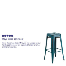 Load image into Gallery viewer, 30" High Backless Distressed Kelly Blue-Teal Metal Indoor-Outdoor Barstool