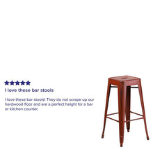 Load image into Gallery viewer, 30" High Backless Distressed Kelly Red Metal Indoor-Outdoor Barstool