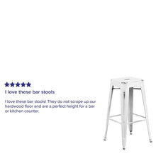 Load image into Gallery viewer, 30" High Backless Distressed White Metal Indoor-Outdoor Barstool