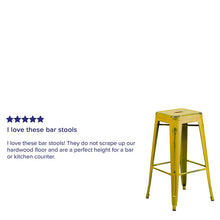 Load image into Gallery viewer, 30" High Backless Distressed Yellow Metal Indoor-Outdoor Barstool
