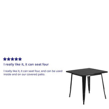 Load image into Gallery viewer, Commercial Grade 31.5" Square Black Metal Indoor-Outdoor Table