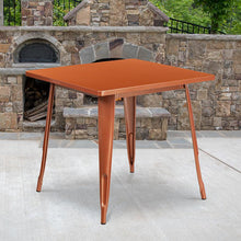 Load image into Gallery viewer, Commercial Grade 31.5" Square Copper Metal Indoor-Outdoor Table