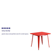 Load image into Gallery viewer, Commercial Grade 31.5" Square Red Metal Indoor-Outdoor Table
