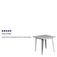 Load image into Gallery viewer, Commercial Grade 31.5" Square Silver Metal Indoor-Outdoor Table