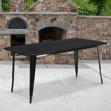 Load image into Gallery viewer, Commercial Grade 31.5" x 63" Rectangular Black Metal Indoor-Outdoor Table