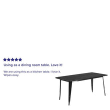 Load image into Gallery viewer, Commercial Grade 31.5" x 63" Rectangular Black Metal Indoor-Outdoor Table