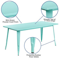 Load image into Gallery viewer, 31.5" x 63" Rectangular Mint Green Metal Indoor-Outdoor Table
