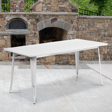 Load image into Gallery viewer, Commercial Grade 31.5" x 63" Rectangular White Metal Indoor-Outdoor Table