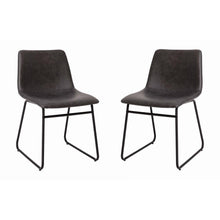 Load image into Gallery viewer, 18 in Mid-Back Sled Base Dining Chair in Dark Gray with Black Frame, Set of 2