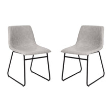 Load image into Gallery viewer, 18 in Mid-Back Sled Base Dining Chair in Light Gray with Black Frame, Set of 2