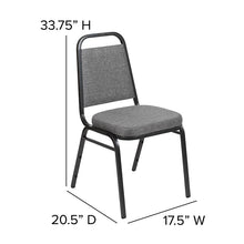 Load image into Gallery viewer, Back Stacking Banquet Chair with 2.5" Thick Seat in Gray Fabric