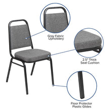 Load image into Gallery viewer, Back Stacking Banquet Chair with 2.5" Thick Seat in Gray Fabric