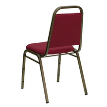 Load image into Gallery viewer, Trapezoidal Back Stacking Banquet Chair in Burgundy Fabric - Gold Vein Frame