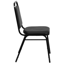 Load image into Gallery viewer, Trapezoidal Back Stacking Banquet Chair in Black Vinyl - Black Frame