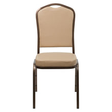 Load image into Gallery viewer, Crown Back Stacking Banquet Chair in Tan Vinyl - Copper Vein Frame