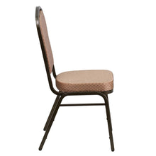 Load image into Gallery viewer, Crown Back Stacking Banquet Chair in Gold Diamond Fabric - Gold Vein Frame