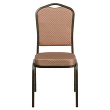 Load image into Gallery viewer, Crown Back Stacking Banquet Chair in Gold Diamond Fabric - Gold Vein Frame