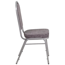 Load image into Gallery viewer, Crown Back Stacking Banquet Chair in Herringbone Fabric - Silver Frame
