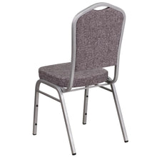 Load image into Gallery viewer, Crown Back Stacking Banquet Chair in Herringbone Fabric - Silver Frame