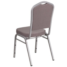 Load image into Gallery viewer, Crown Back Stacking Banquet Chair in Gray Dot Fabric - Silver Frame