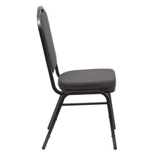 Load image into Gallery viewer, Crown Back Stacking Banquet Chair in Gray Fabric - Silver Vein Frame