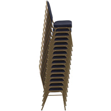 Load image into Gallery viewer, Dome Back Stacking Banquet Chair in Burgundy Patterned Fabric - Gold Frame