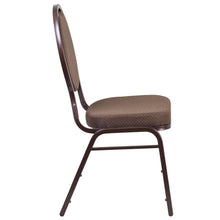 Load image into Gallery viewer, Teardrop Back Stacking Banquet Chair in Brown Fabric - Copper Vein Frame