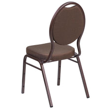 Load image into Gallery viewer, Teardrop Back Stacking Banquet Chair in Brown Fabric - Copper Vein Frame