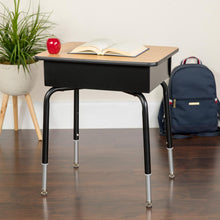 Load image into Gallery viewer, Student Desk with Open Front Metal Book Box - Natural