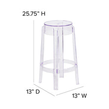Load image into Gallery viewer, 25.75'' High Transparent Counter Height Stool
