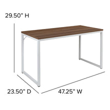 Load image into Gallery viewer, Office Computer Desk and Home Office Desk - 47" Long (Walnut/White)