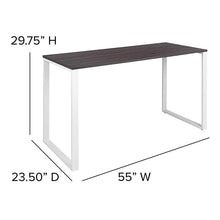 Load image into Gallery viewer, Desk Industrial Style Computer Desk Sturdy Home Office Desk - 55"L - Rustic Gray