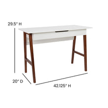 Load image into Gallery viewer, Table Desk for Writing and Work, White/Walnut