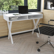 Load image into Gallery viewer, Home Office Writing Computer Desk with Open Storage Compartments, White