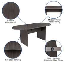 Load image into Gallery viewer, 6 Foot (72 inch) Oval Conference Table in Rustic Gray