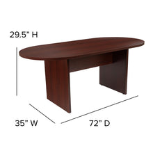 Load image into Gallery viewer, 6 Foot (72 inch) Oval Conference Table in Mahogany
