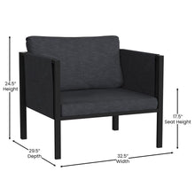 Load image into Gallery viewer, Patio Chair with Cushions, Black with Charcoal Cushions
