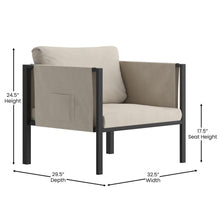 Load image into Gallery viewer, Patio Chair with Cushions, Black with Beige Cushions