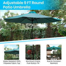 Load image into Gallery viewer, Teal 9 FT Round Umbrella with 1.5" Diameter Aluminum Pole